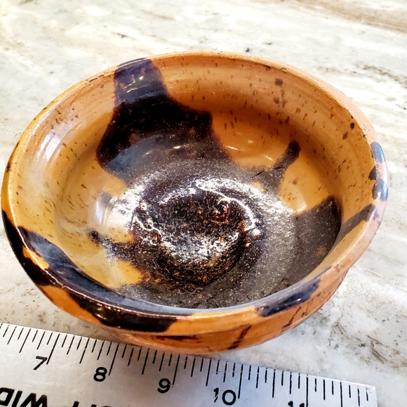 Hand Crafted signed  Bowl and Oil Pot - Picture 10 of 11